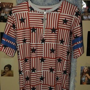 Zip American Flag T-Shirt